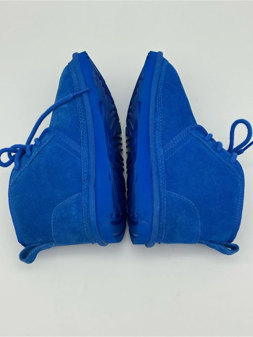 UGG Kids SIZE 1 Neumel II winter boys boots Blue Suede Lace Up shearling warm
